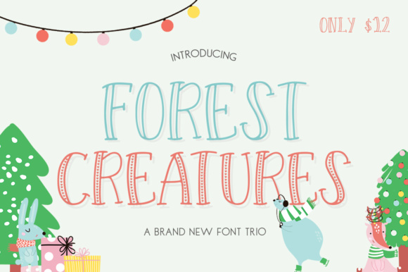 Forest Creatures Trio: A Playful Display Font for Branding and Design